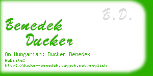 benedek ducker business card